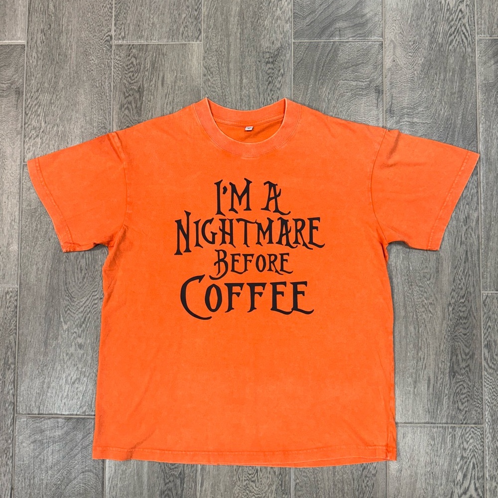 Orange Graphic Tee - Nightmare Before Coffee